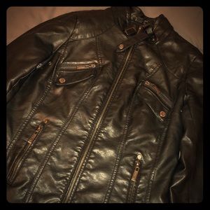 Black nonleather lining jacket